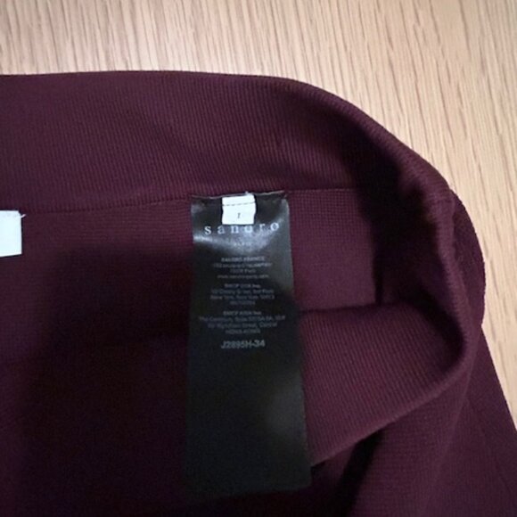 Sandro - Autumn Berkeley Fiji Asymmetric Button Skirt In Bordeaux - Picture 5 of 9